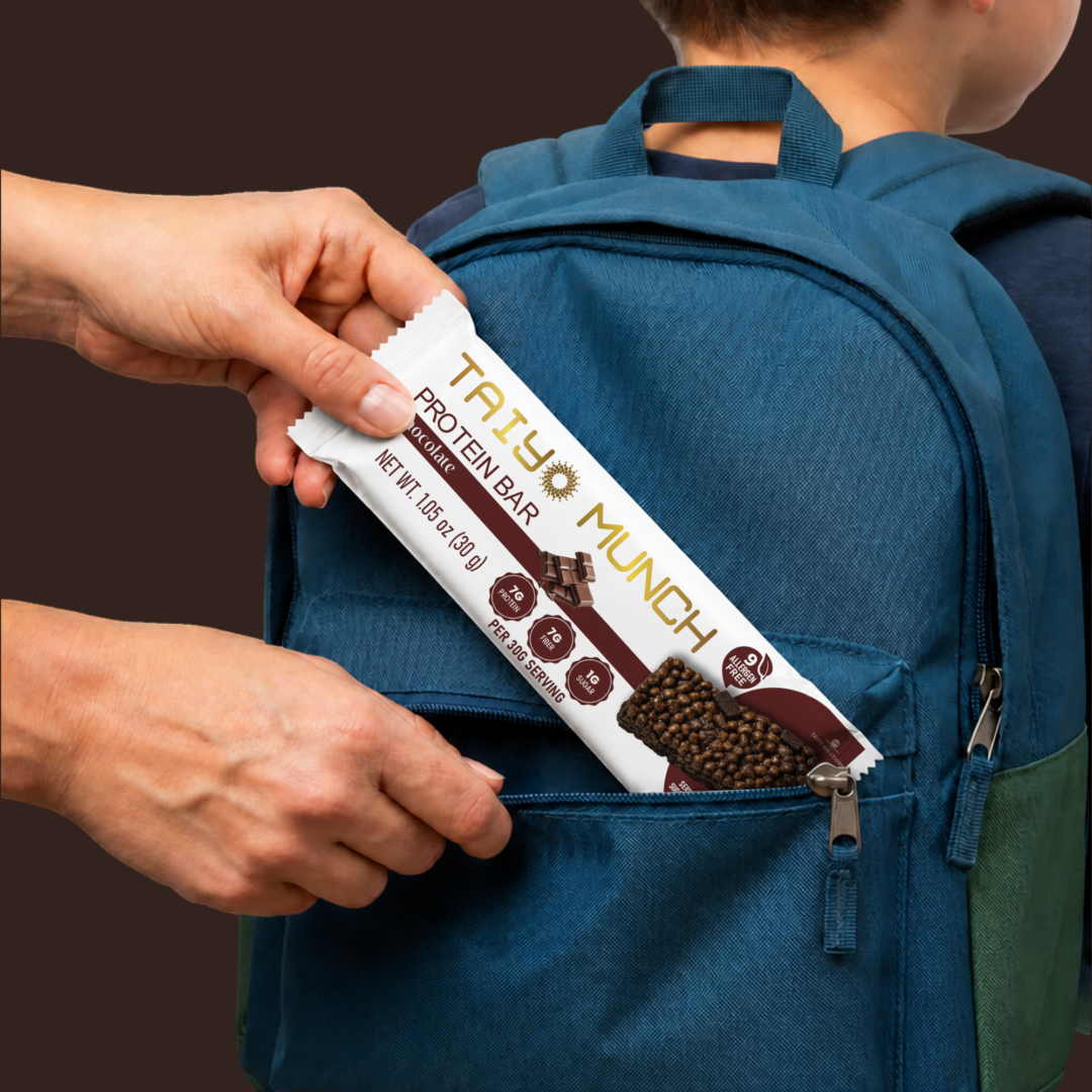 Taiyo Munch Chocolate Allergen-Free Protein Bars (12 Bars) | Gluten-Free, Vegan, Top 9 Allergen Free, Kosher