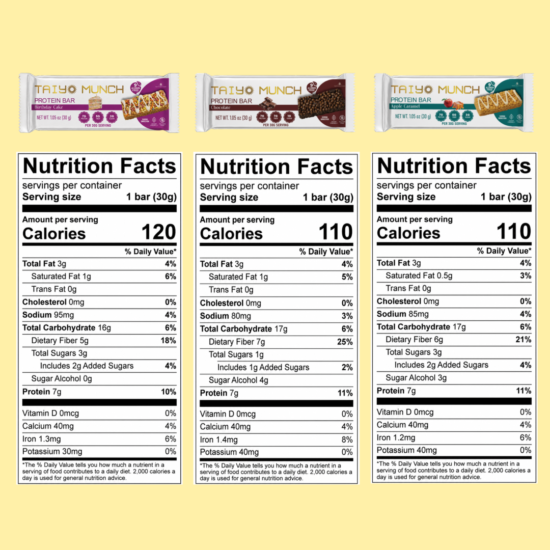 Taiyo Munch Allergen-Free Protein Bars Variety Pack (12 Bars) | Gluten-Free, Vegan, Kosher, Top 9 Allergen Free, School-Safe Snacks